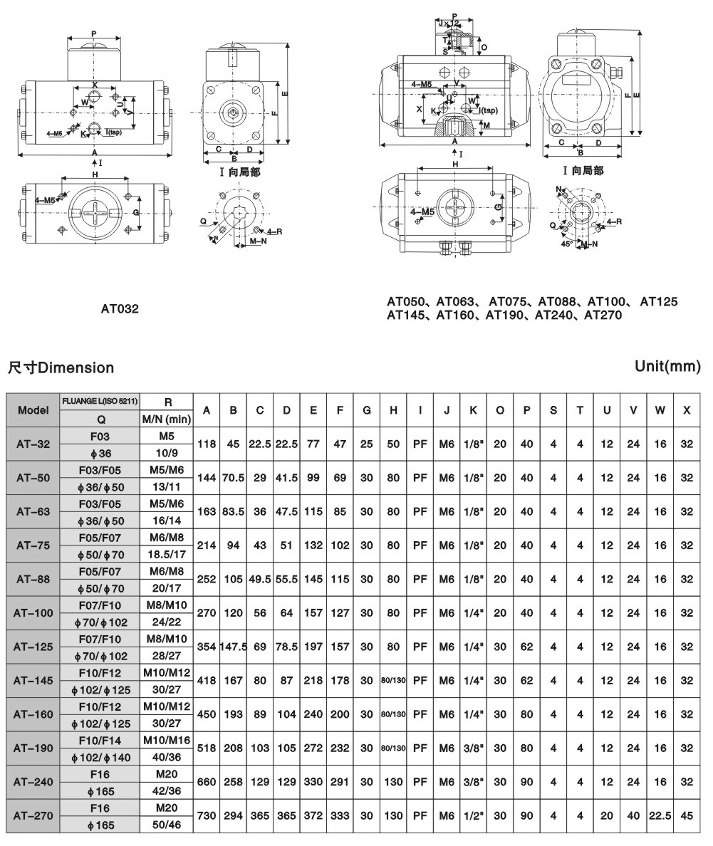 AT气动执行器(图19) AT系列气动执行器参数8