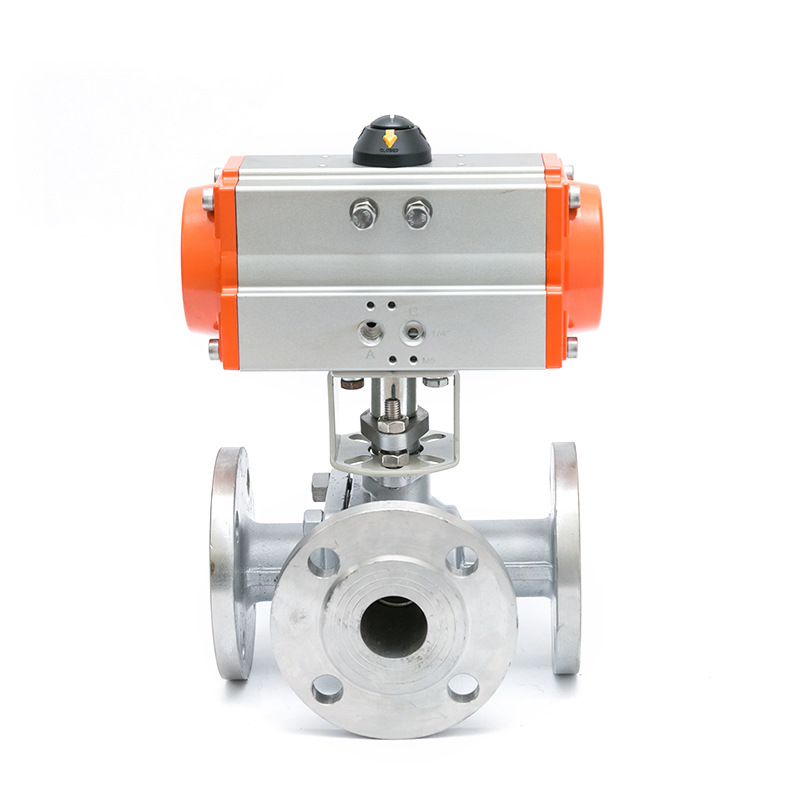 stainless steel pneumatic three-way flan