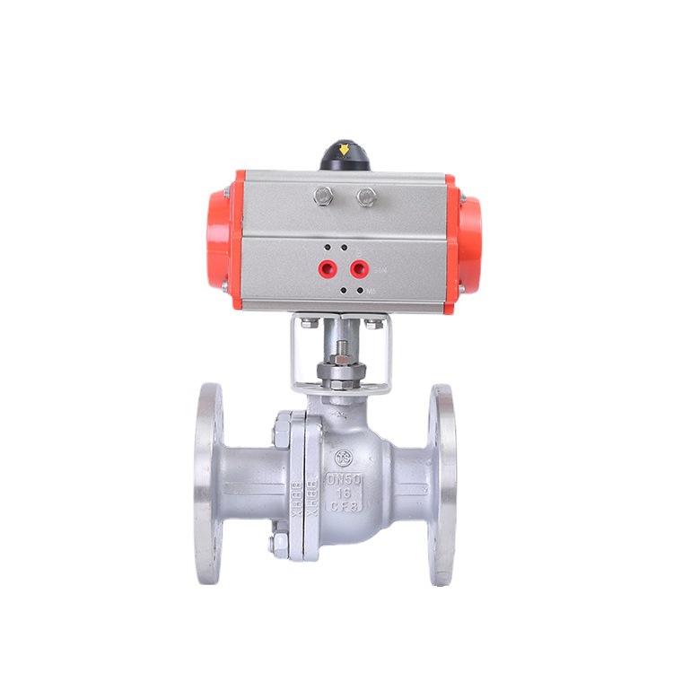 Pneumatic stainless steel flange ball va