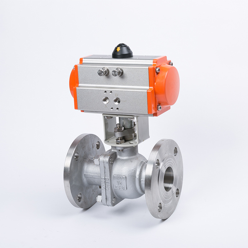 Pneumatic stainless steel flange ball va