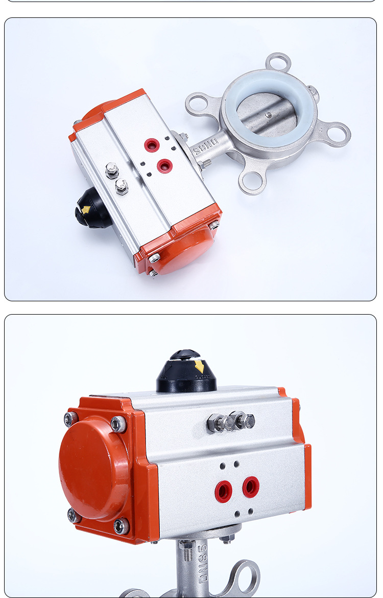 不锈钢气动蝶阀DN40-250对夹软密封型适用水蒸汽油双向角式蝶阀(图7) undefined