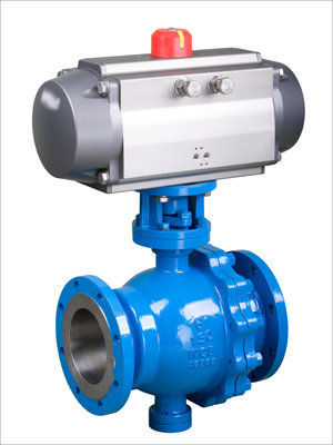 Pneumatic flange fixed ball valve, Q647F