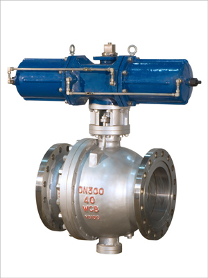 Large caliber pneumatic fixed ball valve