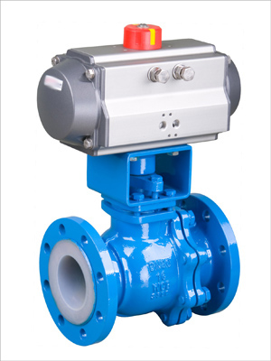 Pneumatic fluorine lined flang